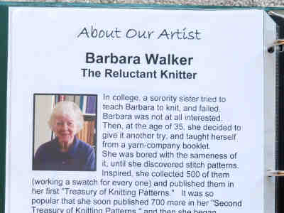 Bibliographic info about how Barbara took up knitting
