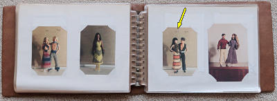 Sample of doll clothing photo albums (note number under arrow!)